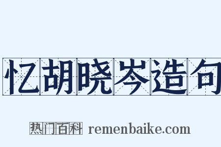 忆胡晓岑造句是什么意思的图片